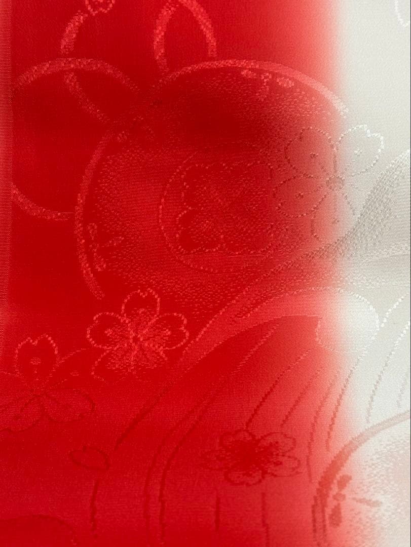 みんページ　正絹　振袖用長襦袢　反物　未仕立て品　ゆとりサイズ　赤ぼかし