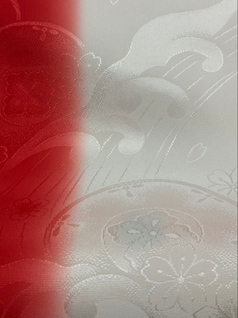 みんページ　正絹　振袖用長襦袢　反物　未仕立て品　ゆとりサイズ　赤ぼかし