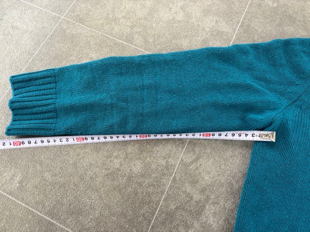 GUCCI ターコイズ クルーネックニット★レディースOK ★GGプレート付き