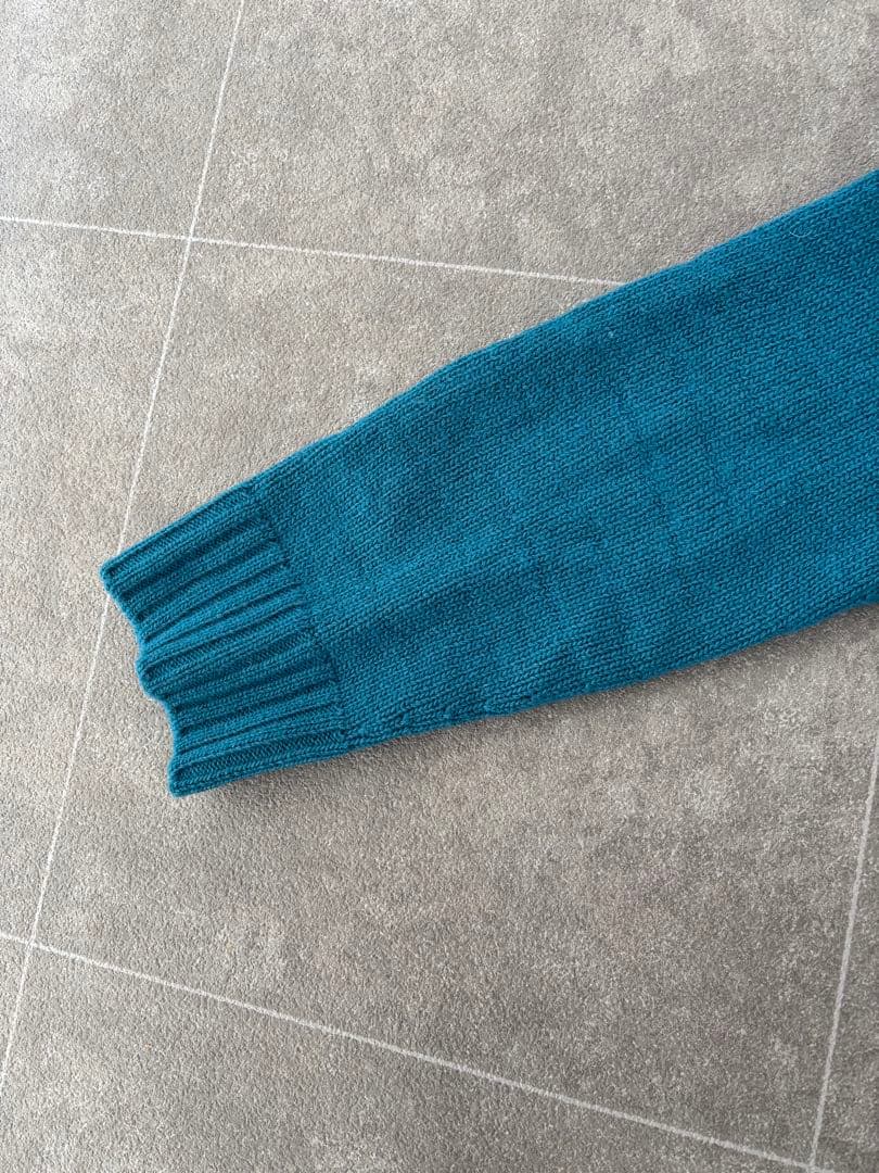 GUCCI ターコイズ クルーネックニット★レディースOK ★GGプレート付き