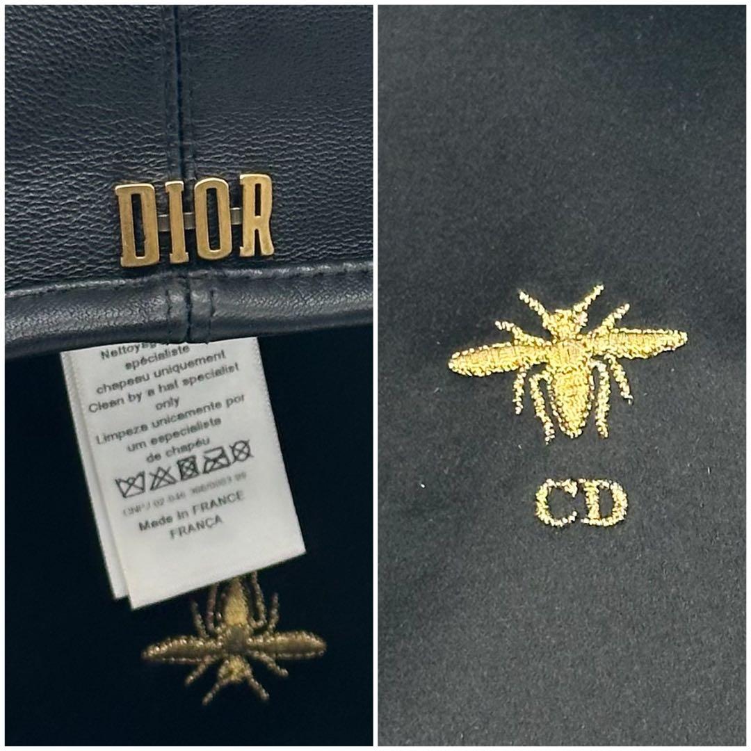 ディオール レザー ビー ベレー帽 レディース ブラック ゴールド