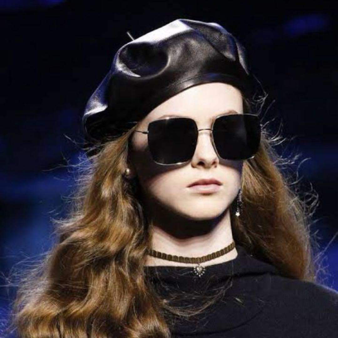 ディオール レザー ビー ベレー帽 レディース ブラック ゴールド