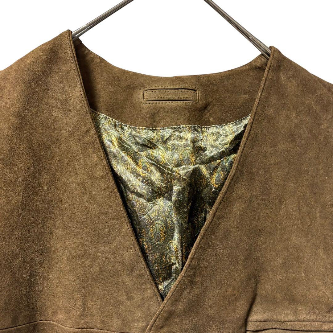 Sunagawa【希少】90sユーロ古着スエードレザーベストアラベスク刺繍