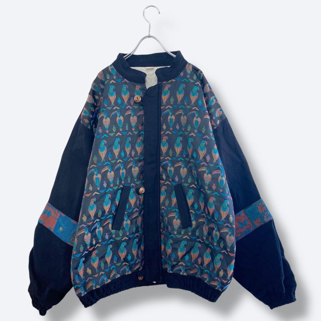 3点¥10,000 ビンテージ 古着 卸 レトロ 80's 総柄ブルゾン