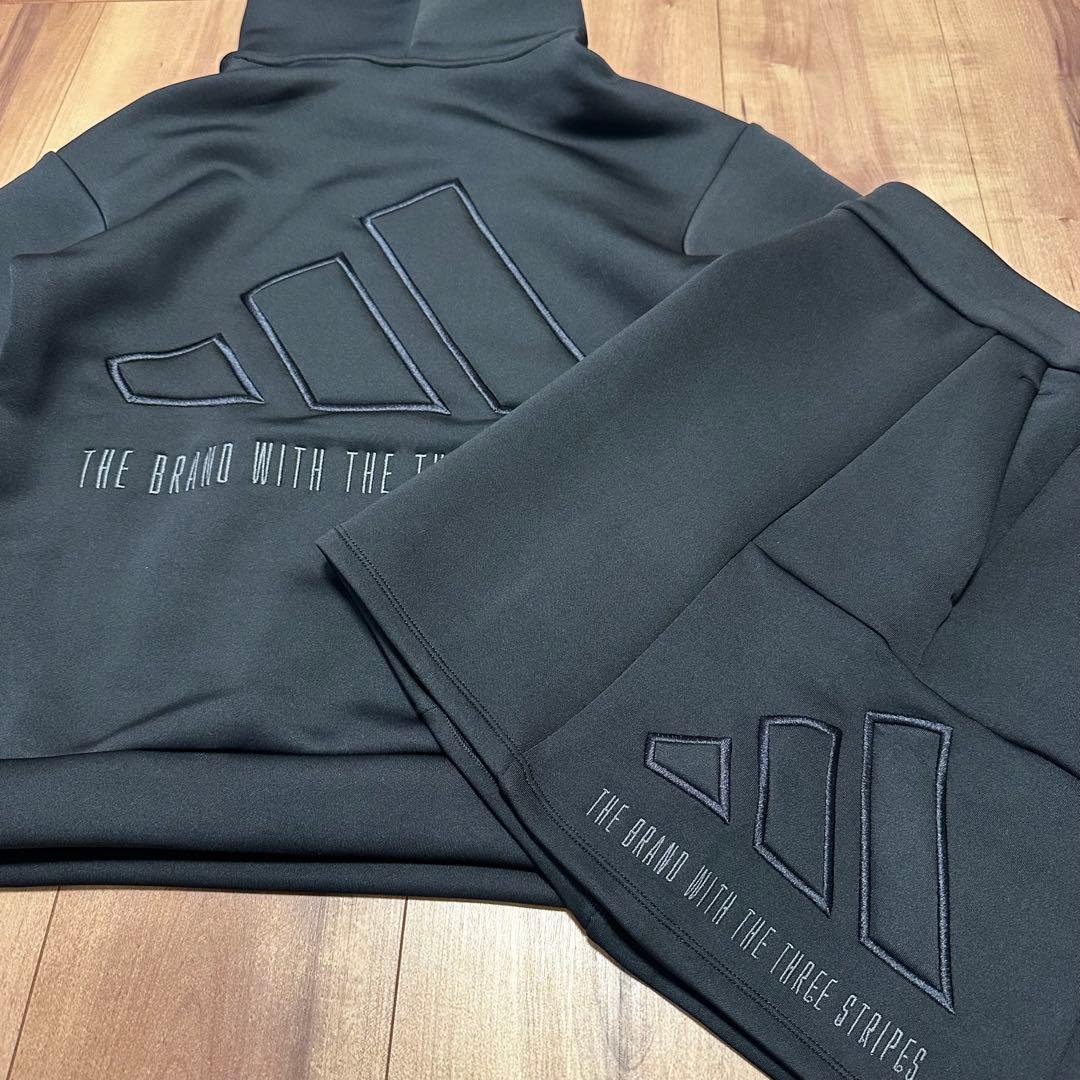 ダンボールニット　セットアップ　ビッグアディダスロゴ　春秋冬　サイズS 長袖