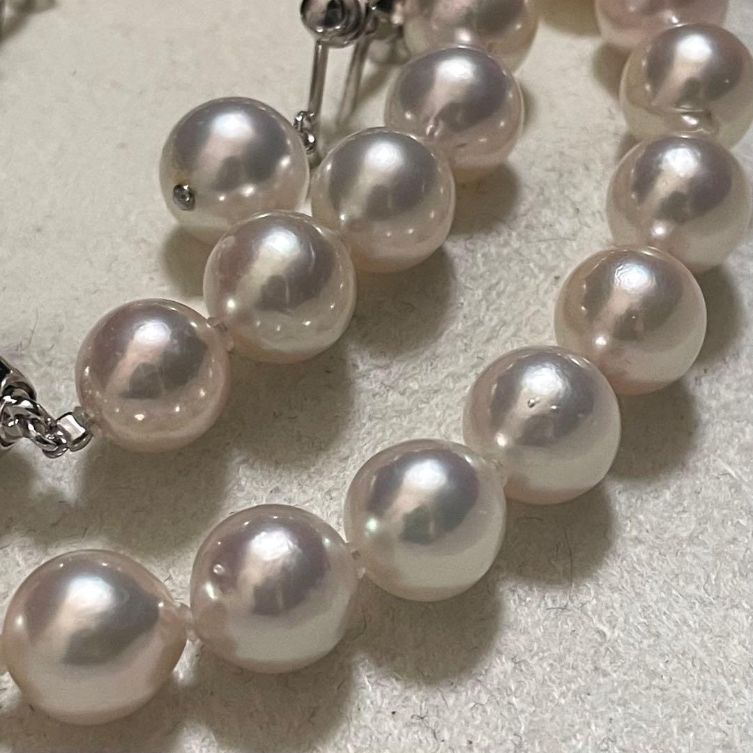 【テリ抜群✨超大珠】あこや本真珠 ネックレス イヤリング 8.5-9.0 パール