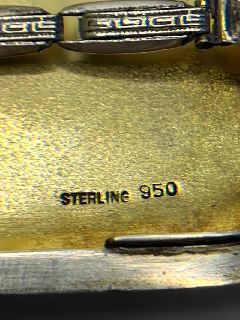 銀製 タバコケース 煙草入れ 虎紋　彫金　在銘　STERLING 950