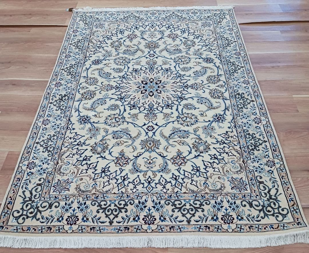 Y2601 最高級ペルシャ絨毯 イラン ナイン産 ウール 手織り 大判