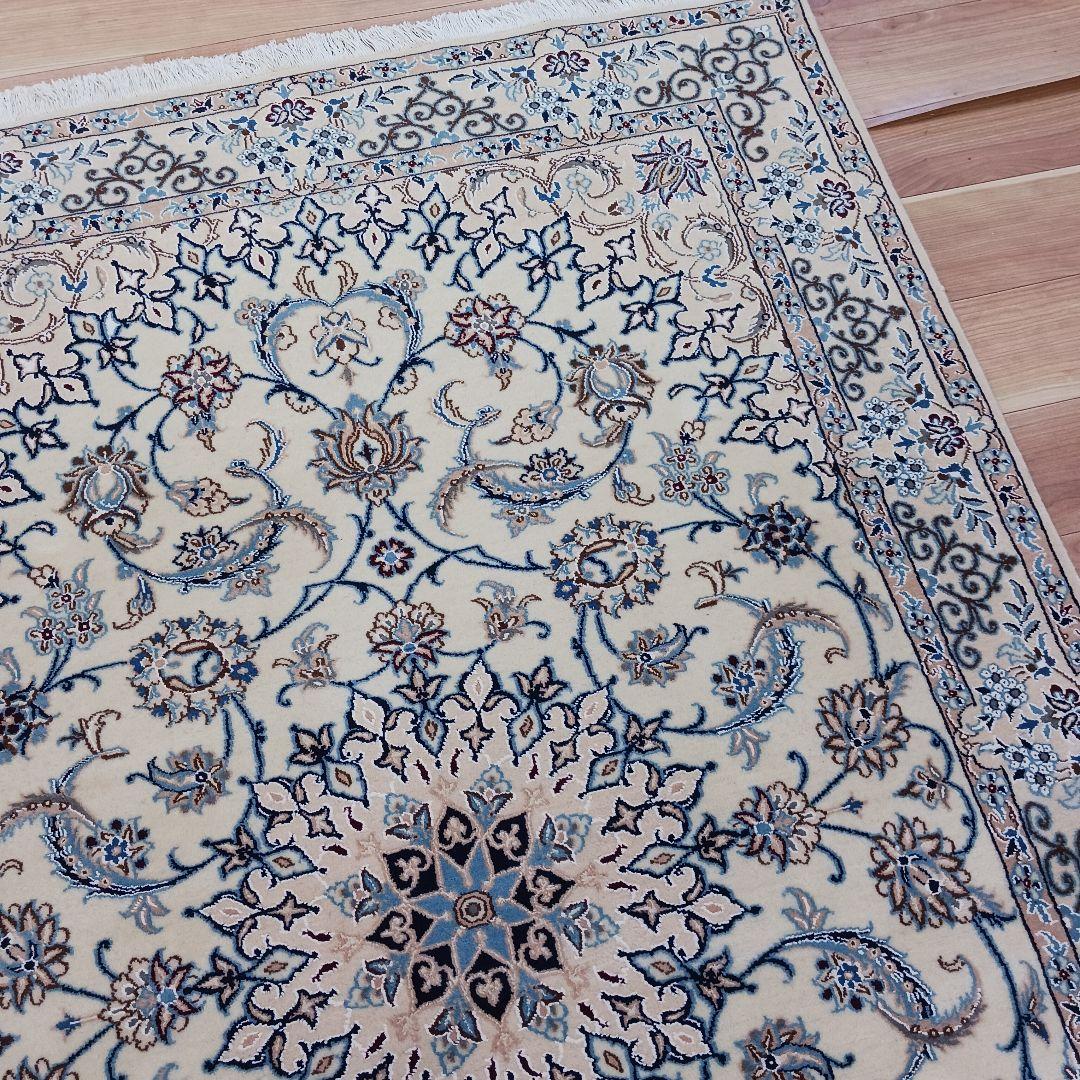 Y2601 最高級ペルシャ絨毯 イラン ナイン産 ウール 手織り 大判