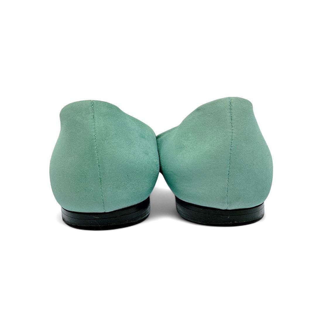 美品✨セルジオロッシ 36/約23.5㎝ sr1 ポインテッド フラット 水色