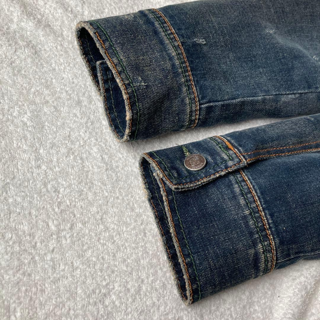 ルイジボレッリLUIGI BORRELLI レザー切替Gジャン Sサイズ