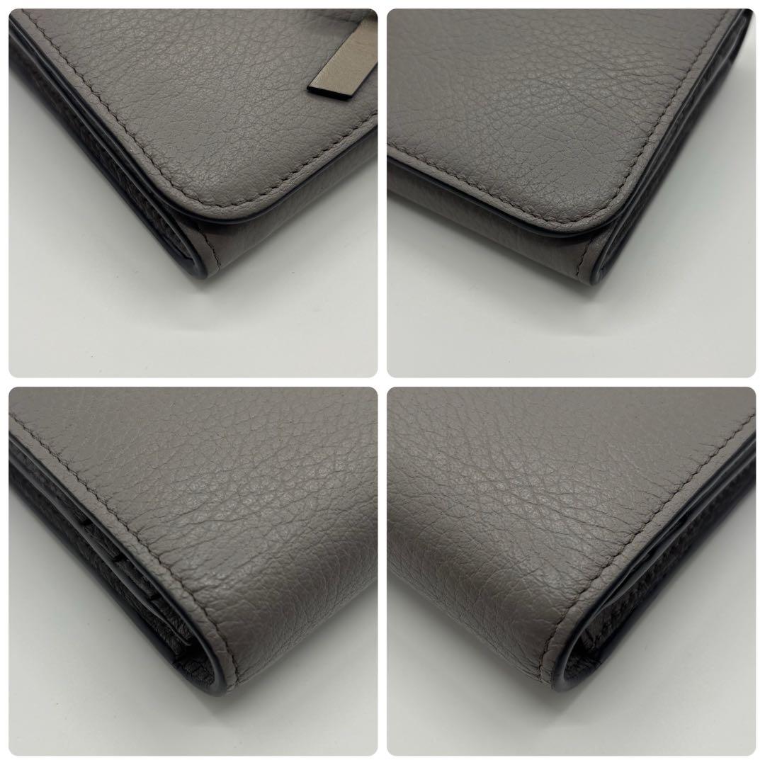 Chloe クロエ　長財布　グレー　アルファベット　レザー　レディース