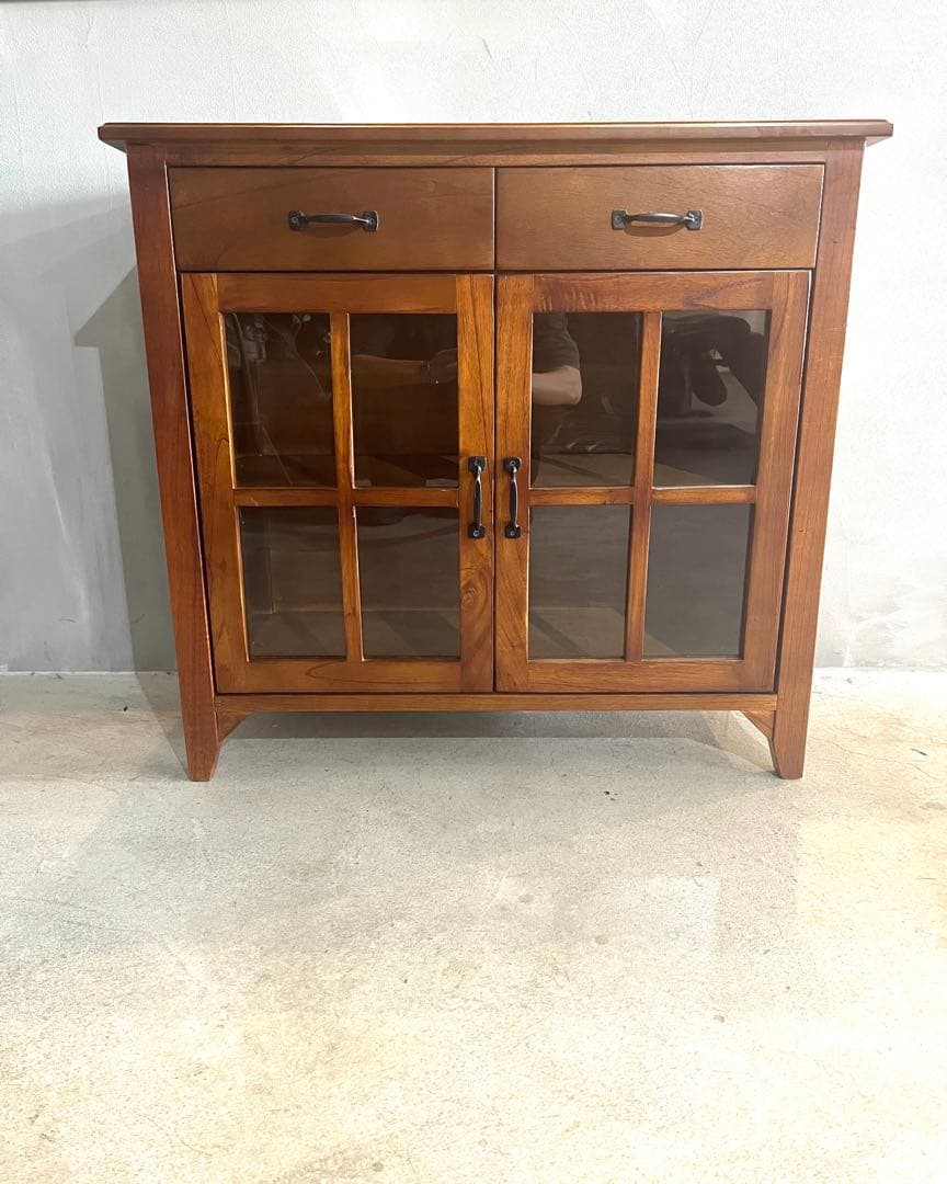 大晦日〜1/3限定価格　ウッド　ガラス　キャビネット　サイドボード