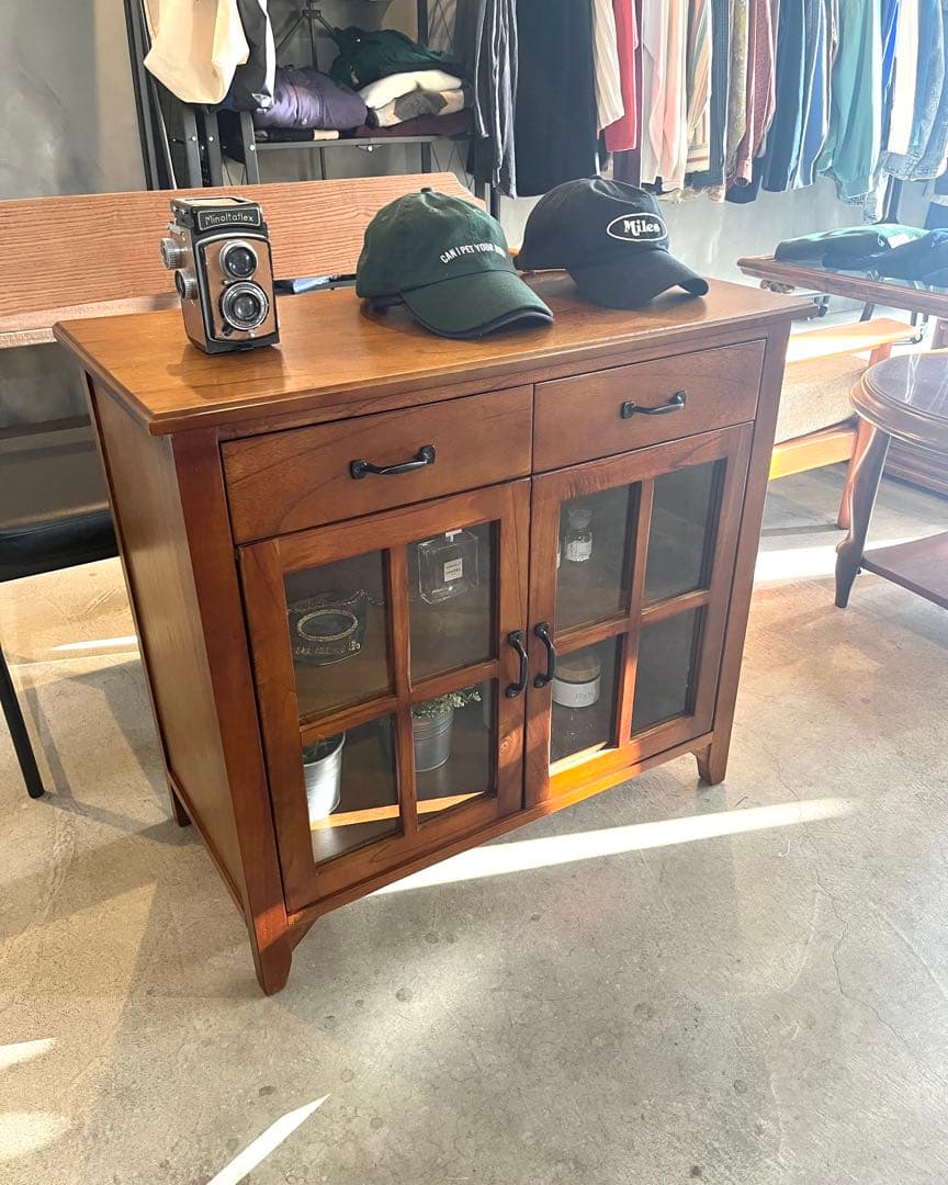大晦日〜1/3限定価格　ウッド　ガラス　キャビネット　サイドボード