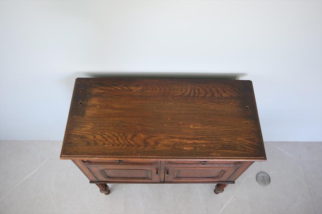 英国アンティーク木製カップボード/キャビネット/サイドボード飾り棚(89-149