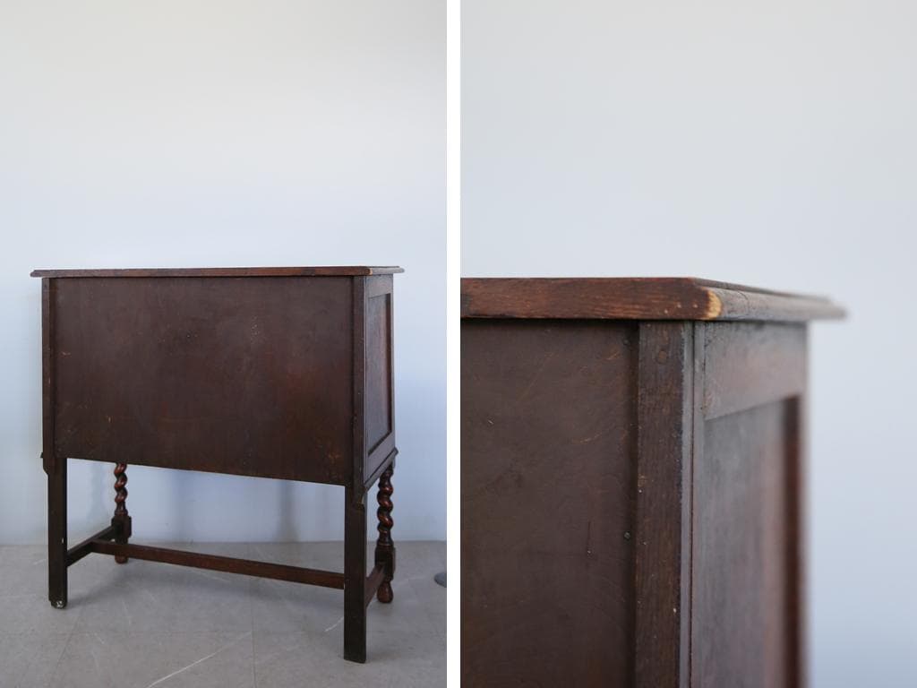 英国アンティーク木製カップボード/キャビネット/サイドボード飾り棚(89-149