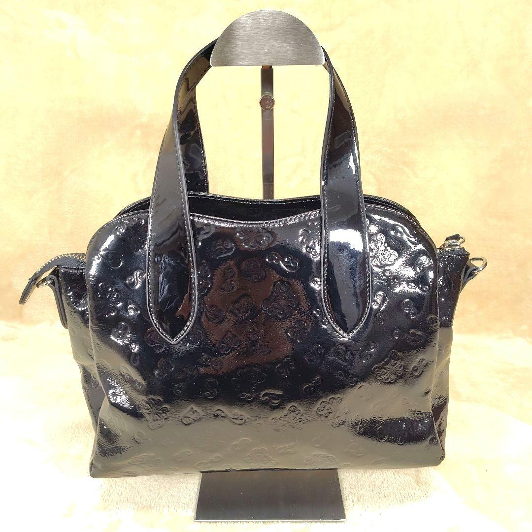 未使用級 アナスイ ショルダー ハンドバッグ バタフライ 蝶 エナメル チャーム