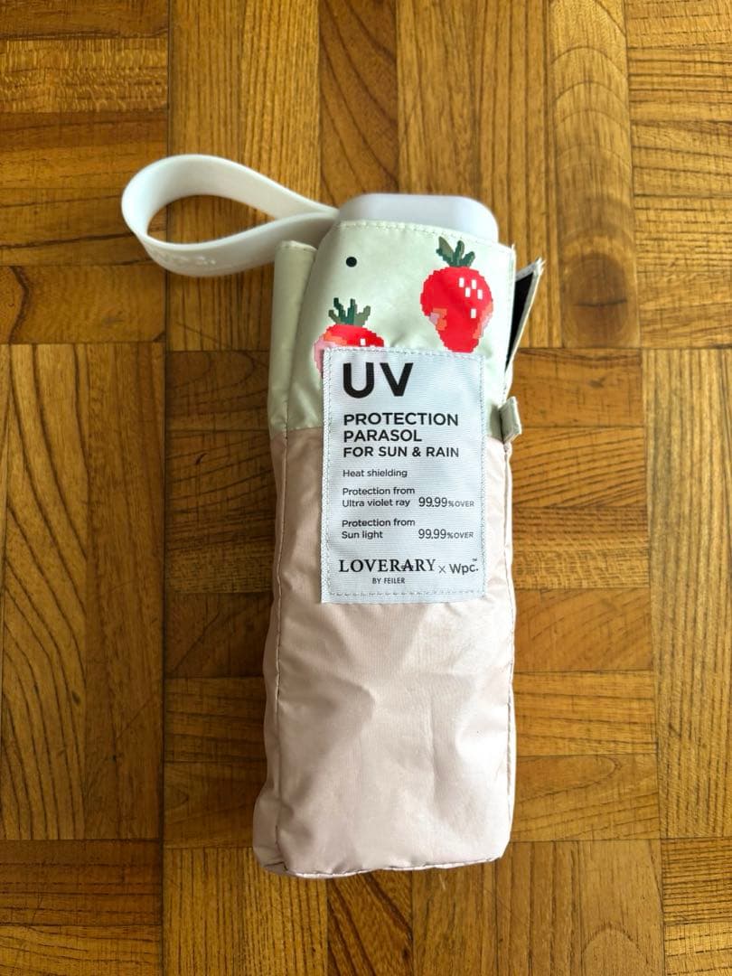 【新品】ラブラリーバイフェイラー　晴雨兼用折り畳み傘　ストロベリードット