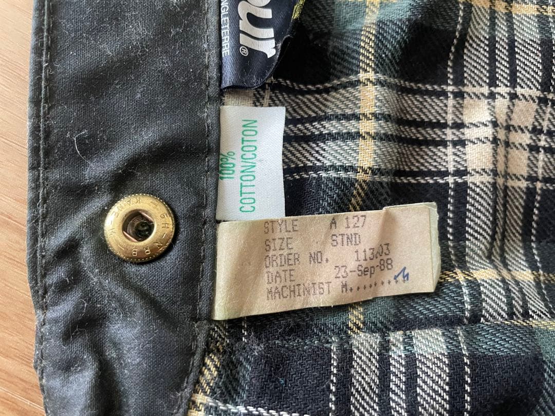 Barbour バーブァー　フード　3ワラント　80年代　ヴィンテージ