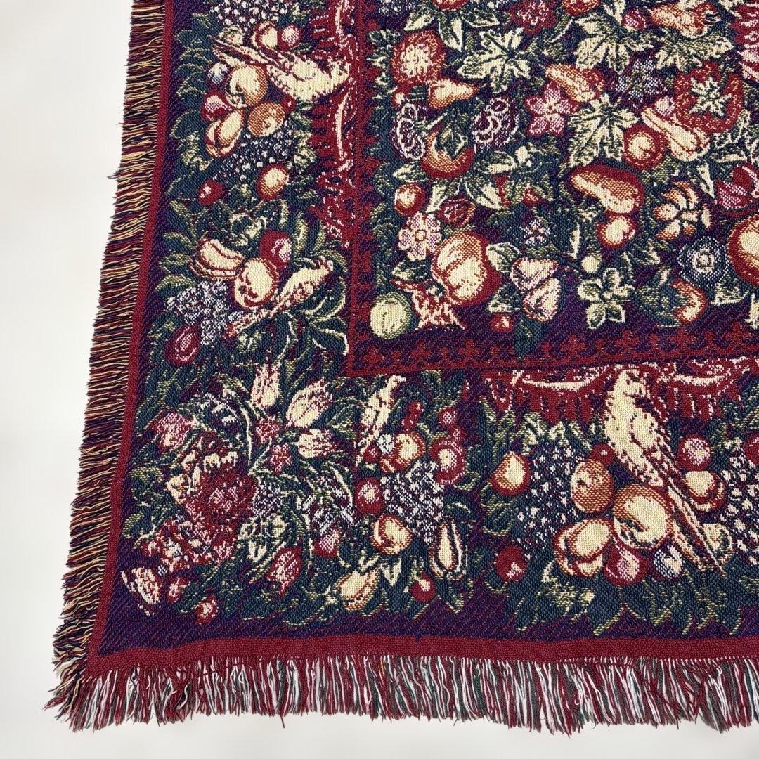 花　果物　マルチカバー　ソファカバー　ヴィンテージラグ　183x122