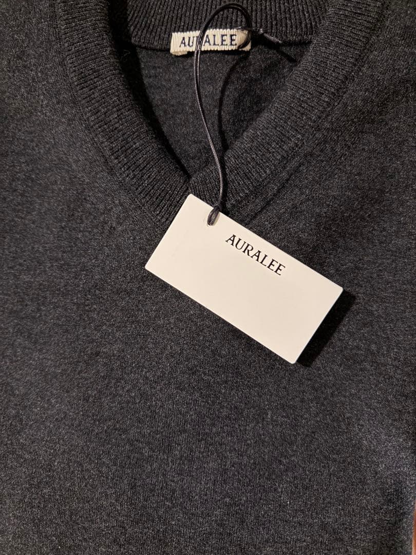 トップス 25aw Auralee High Twist Wool V-Neck P/O