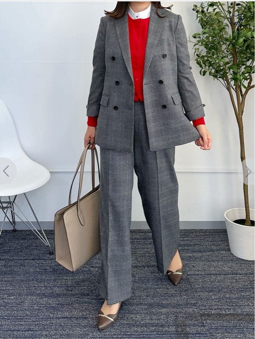 12月15日まで　AOKI ミワク　ツイードストレッチ ダブルジャケット