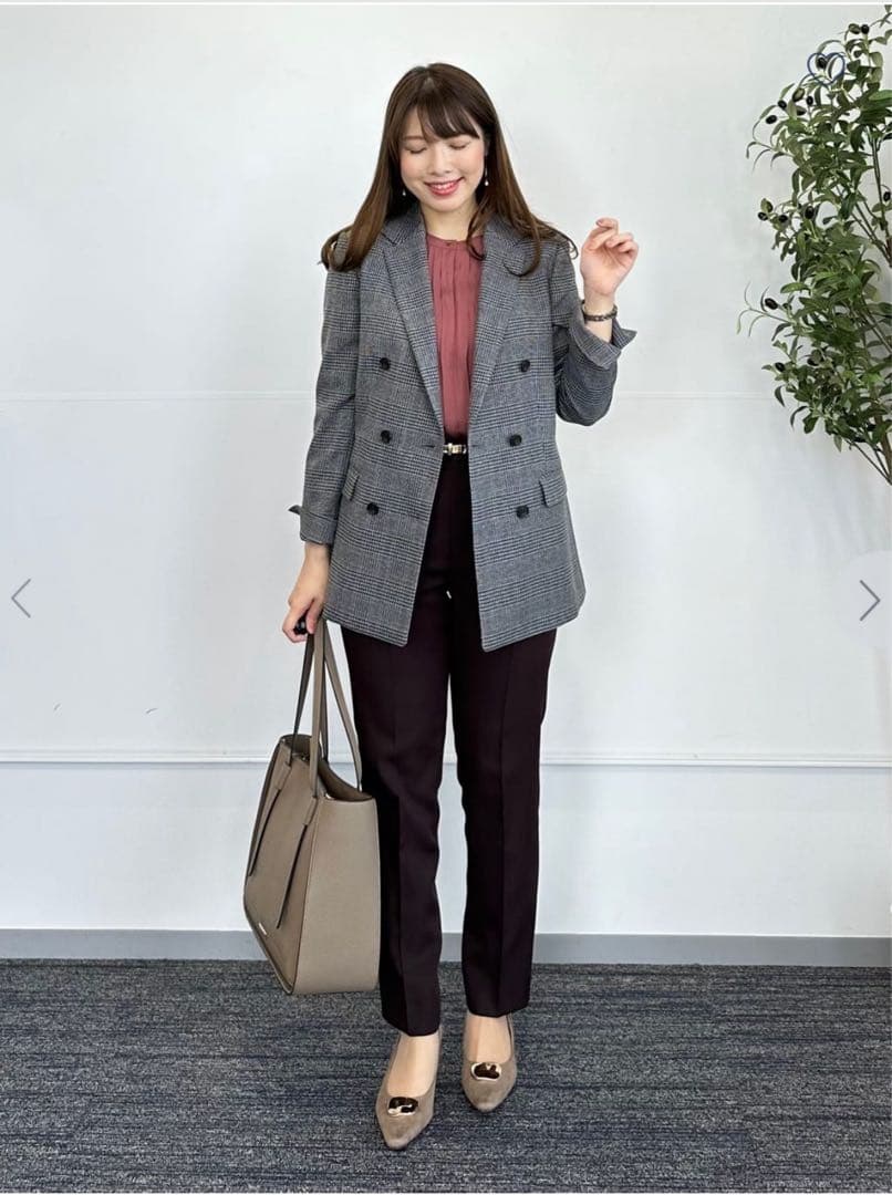 12月15日まで　AOKI ミワク　ツイードストレッチ ダブルジャケット