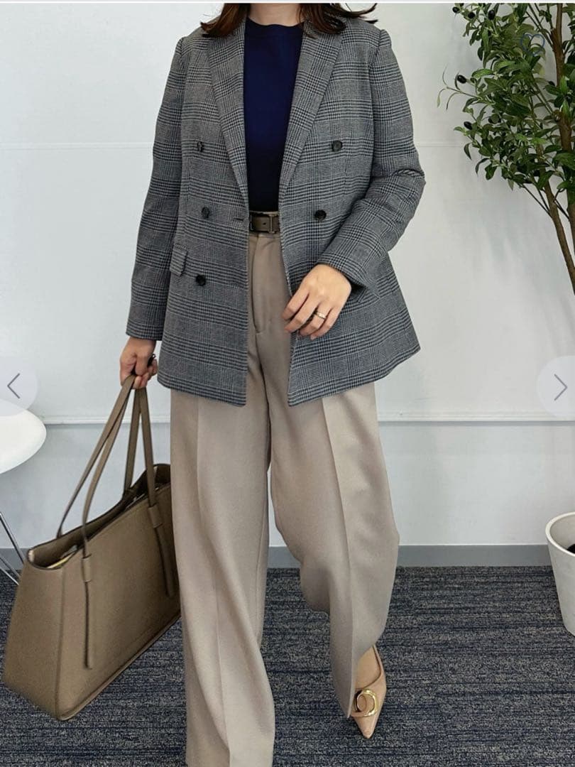 12月15日まで　AOKI ミワク　ツイードストレッチ ダブルジャケット