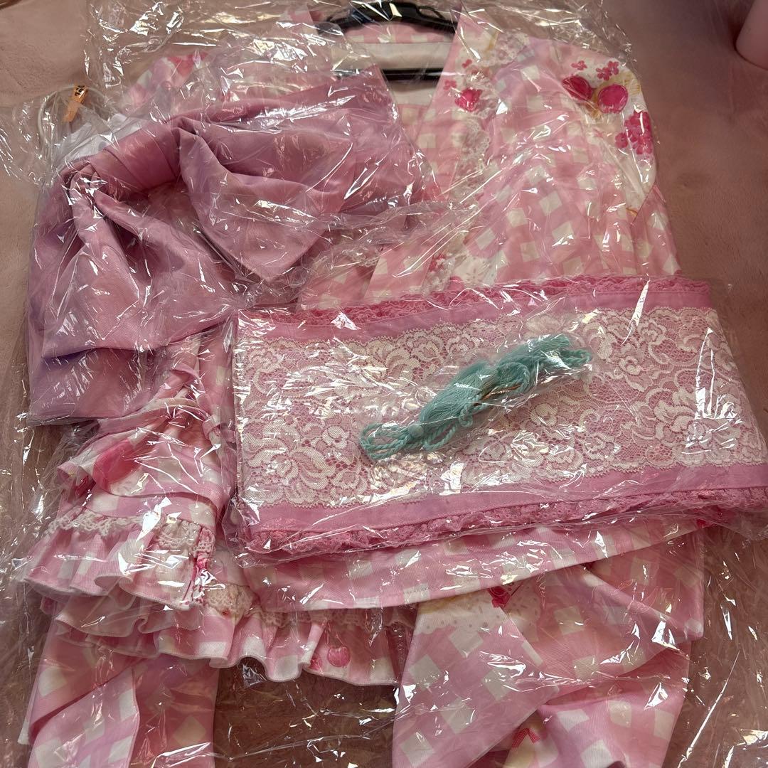 ToAlice いちごギンガムチェック浴衣セット 浴衣ドレス ピンクmサイズ