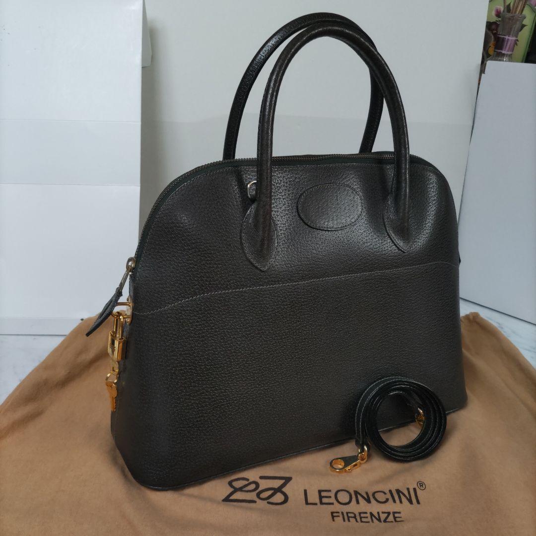 LEONCINI ダークブラウン ハンドバッグ