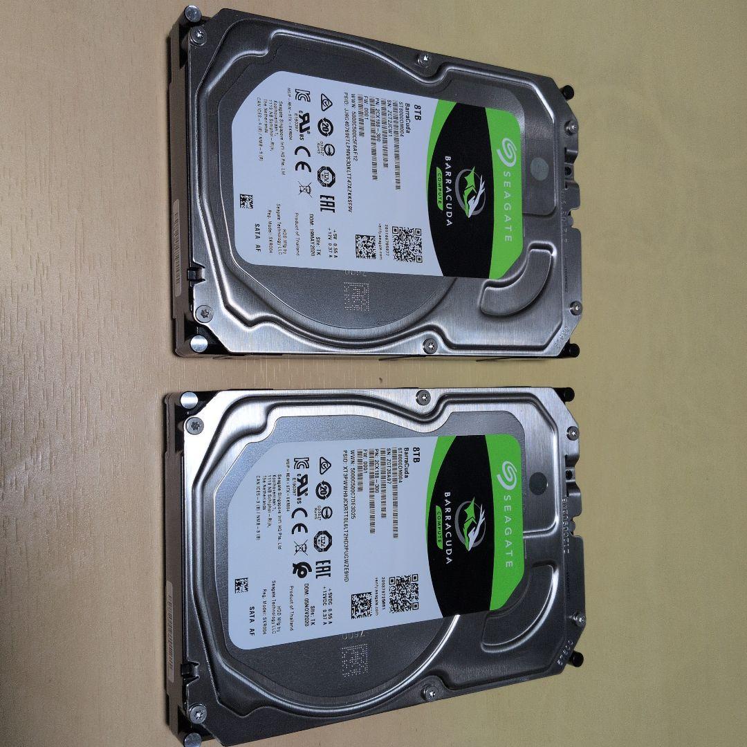 Seagate　8TB　5400RPM　3.5インチ　稼働時間少ない2個セット