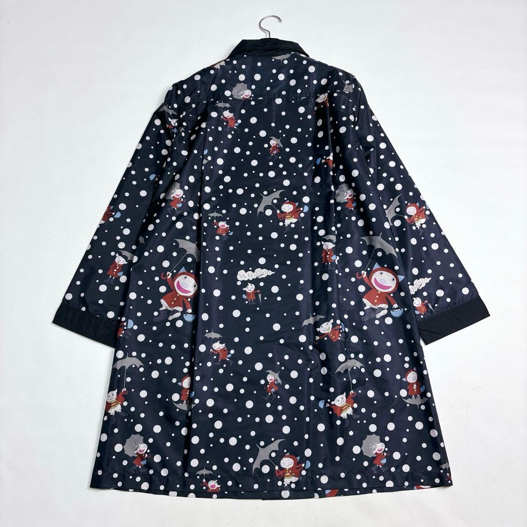 未使用級✨アルベロベロ レインコート ブラック ぶたさん ドット柄 刺繍 F