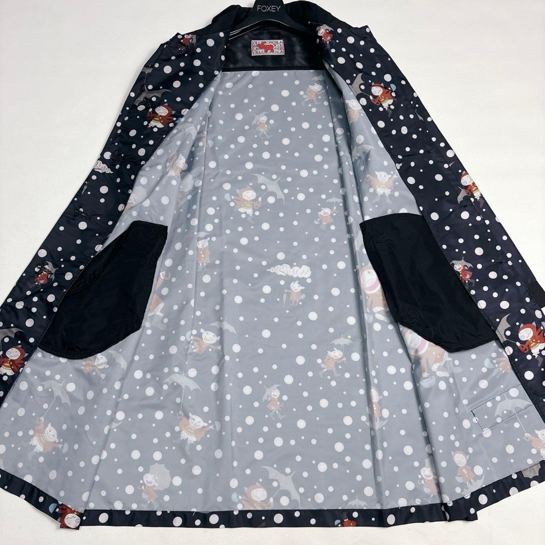 未使用級✨アルベロベロ レインコート ブラック ぶたさん ドット柄 刺繍 F