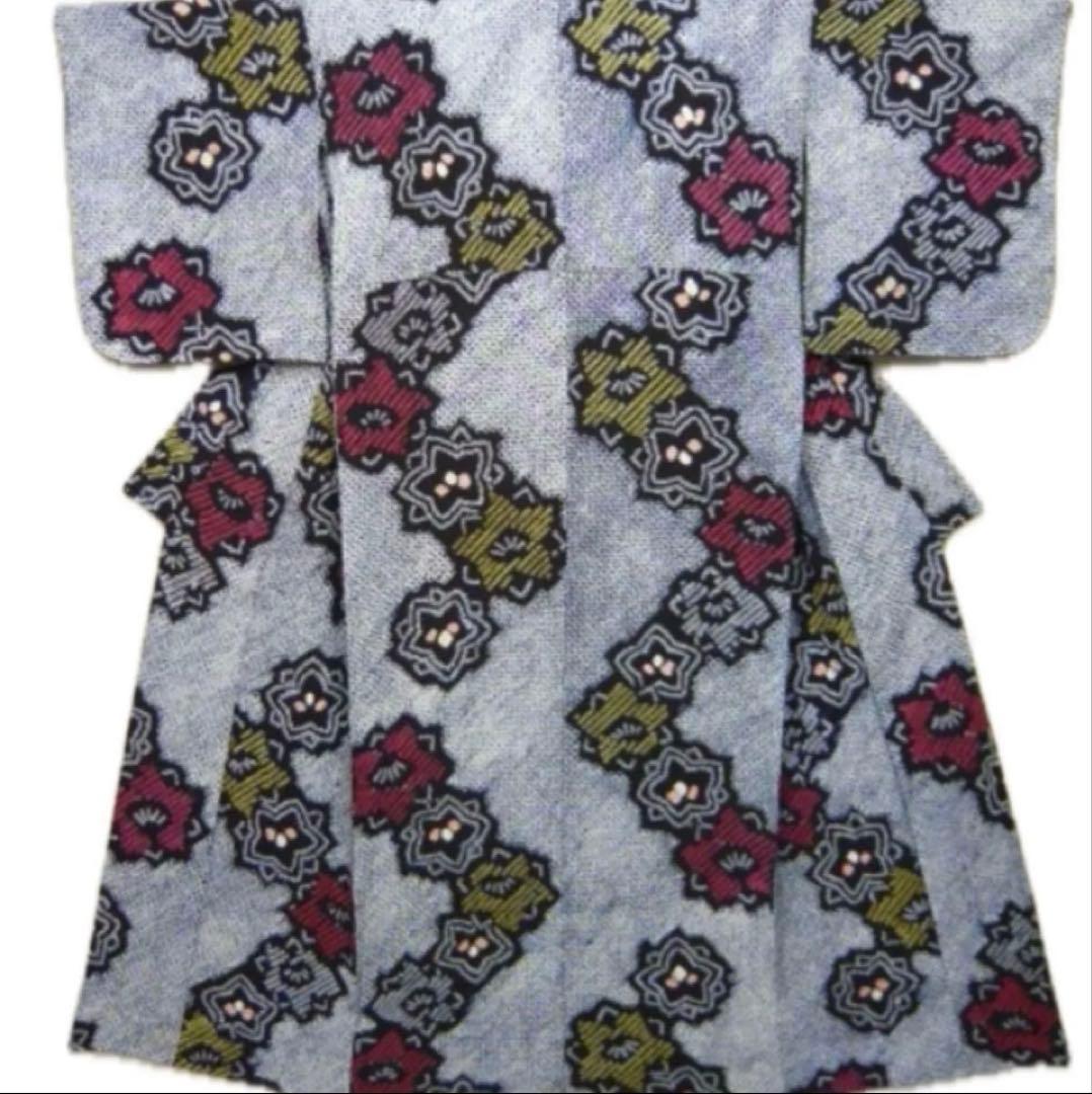 粋な大人の浴衣◆有松絞り 精巧な桔梗紋繋ぎ