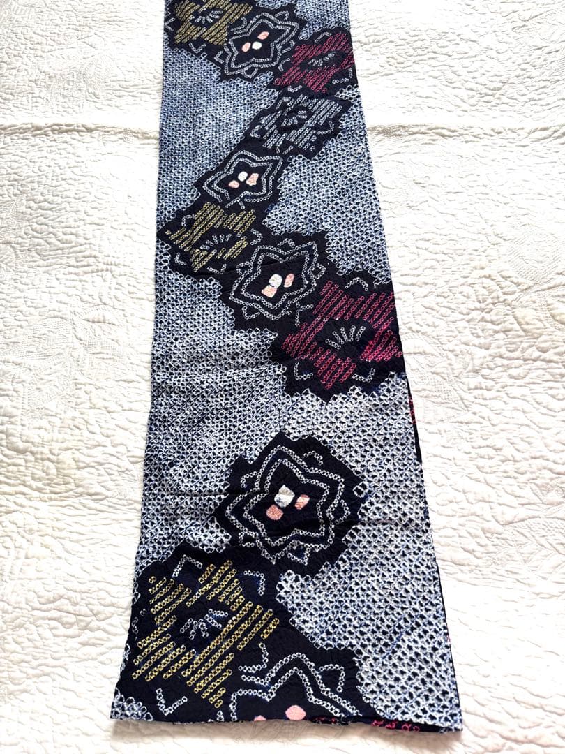 粋な大人の浴衣◆有松絞り 精巧な桔梗紋繋ぎ