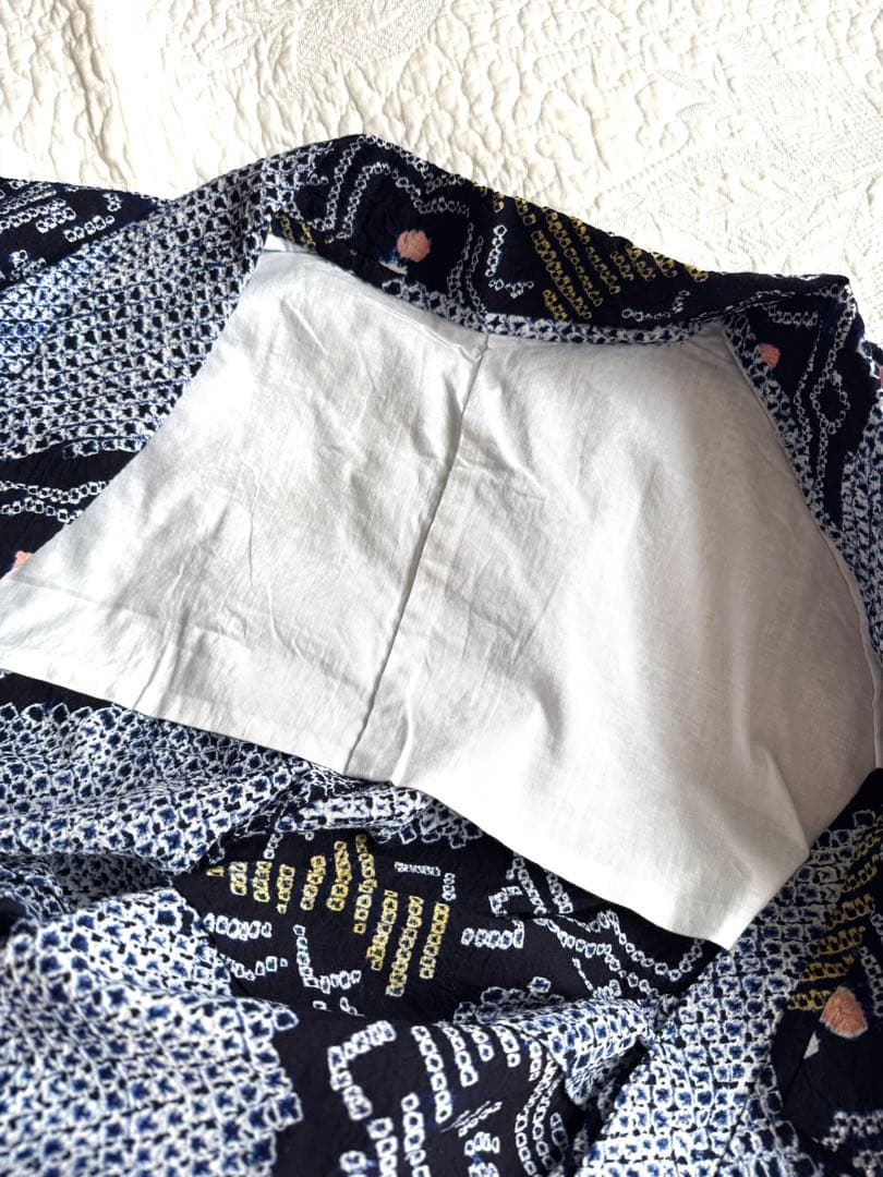 粋な大人の浴衣◆有松絞り 精巧な桔梗紋繋ぎ