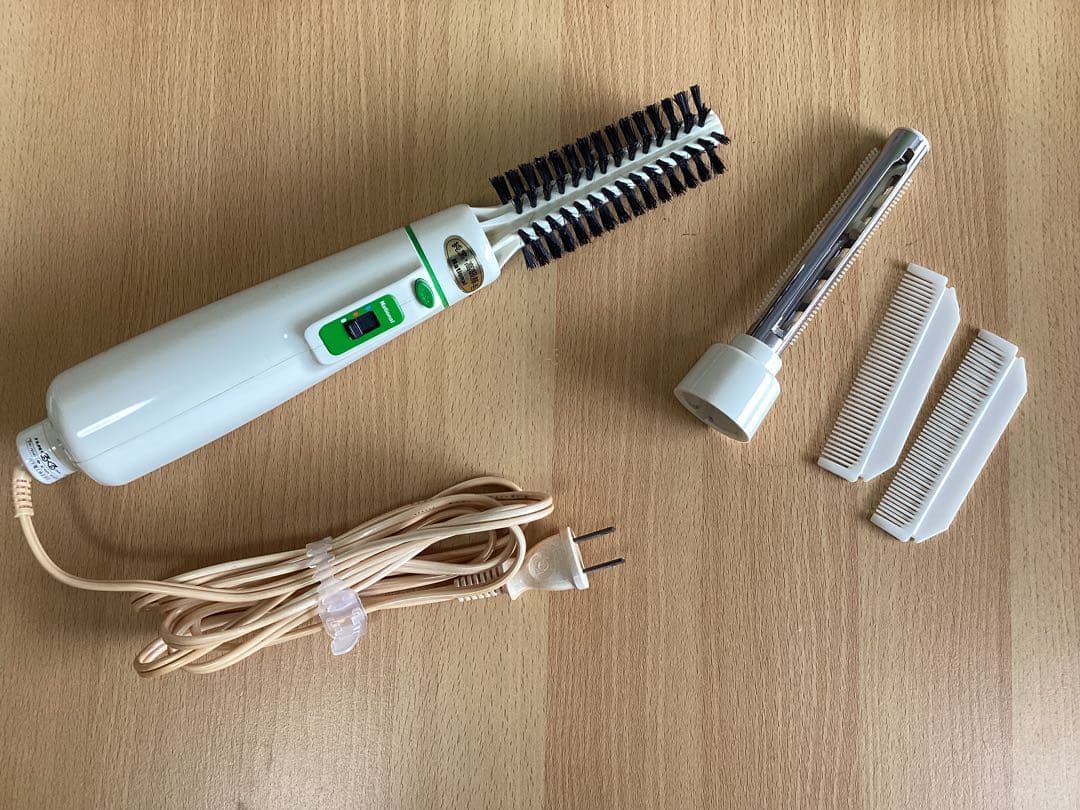 超レアNational 純黒・高級豚毛使用くるくるカールドライヤー収納ケース付き