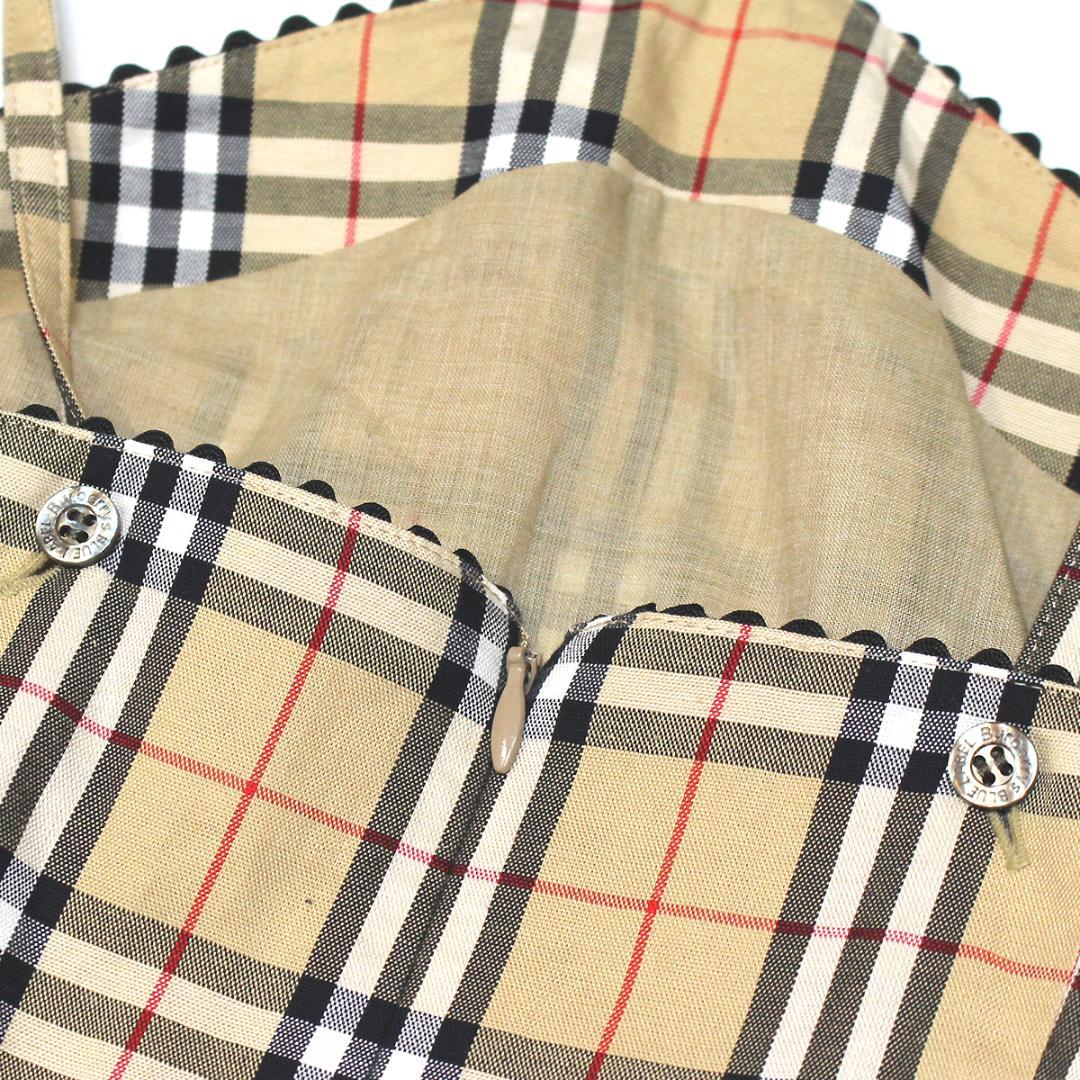 美品 バーバリー キャミソール ワンピース ミニ丈ノバチェック ベージュ 38