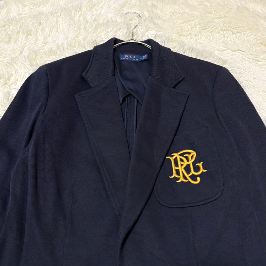 【ラルフローレン】テーラードジャケット 紺ブレ 金ボタン ロゴ刺繍 6 L