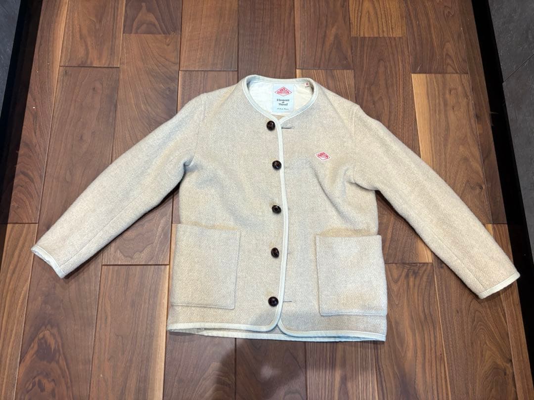 DANTON ウールモッサノーカラージャケットコート くるみボタン 36ダントン