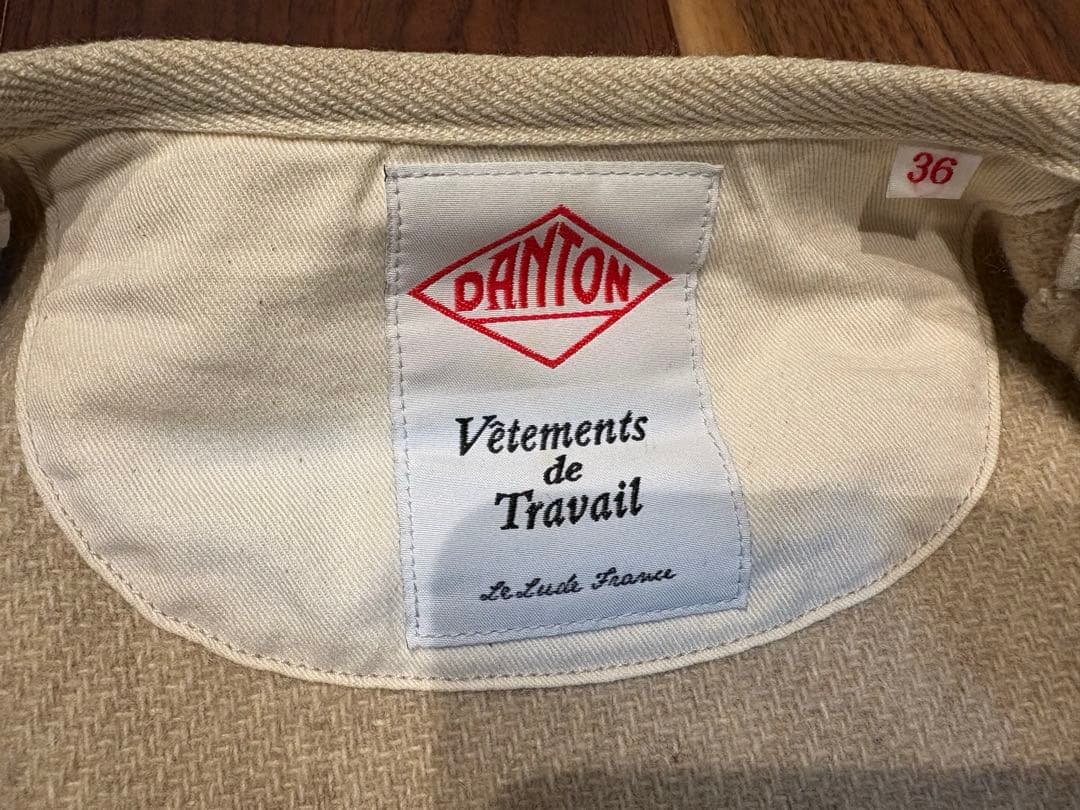 DANTON ウールモッサノーカラージャケットコート くるみボタン 36ダントン