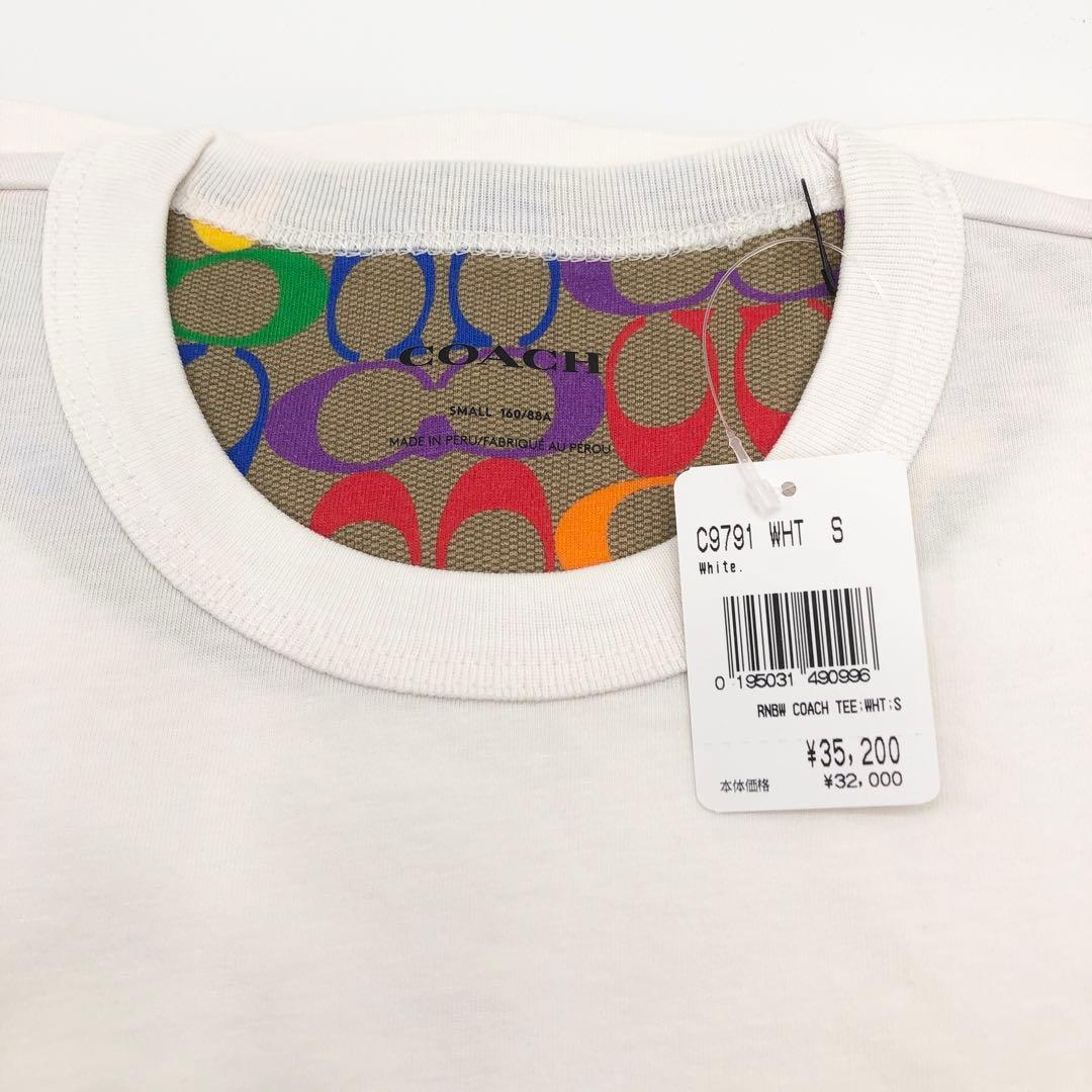 【COACH☆新品】レインボー シグネチャー Tシャツ！ホワイト！Sサイズ！希少