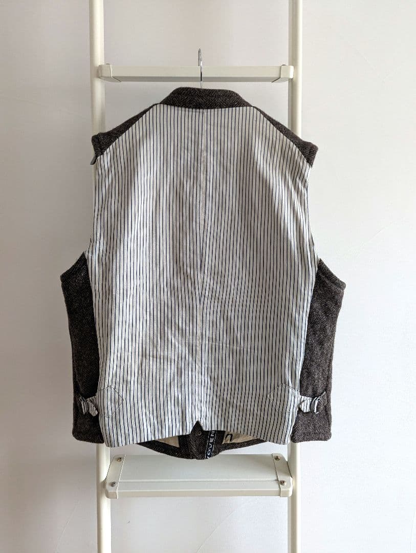 45R ツィードウール スタンドネックベスト 大きめサイズ ユニセックス