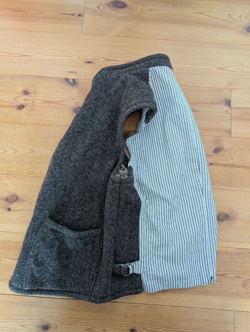 45R ツィードウール スタンドネックベスト 大きめサイズ ユニセックス