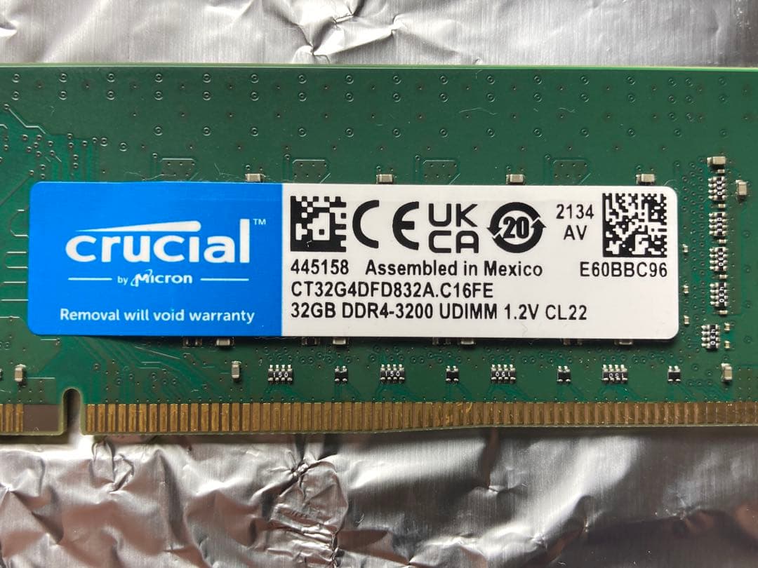 crucial 64GB DDR4-3200 PCメモリ