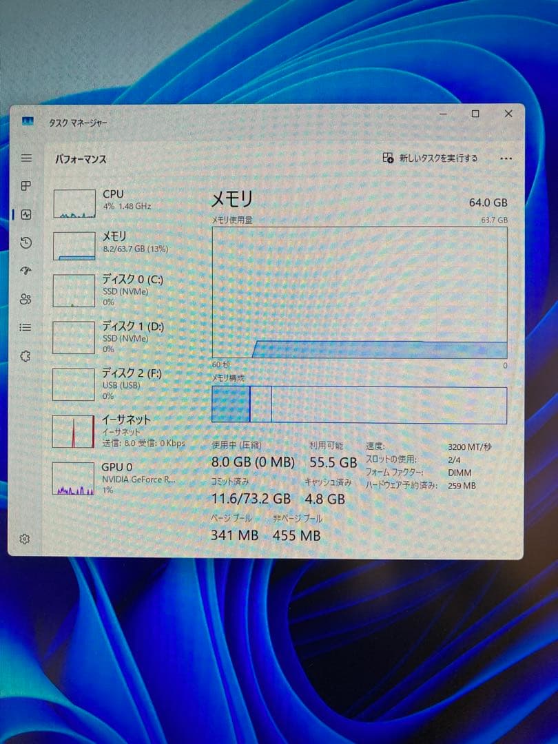 crucial 64GB DDR4-3200 PCメモリ