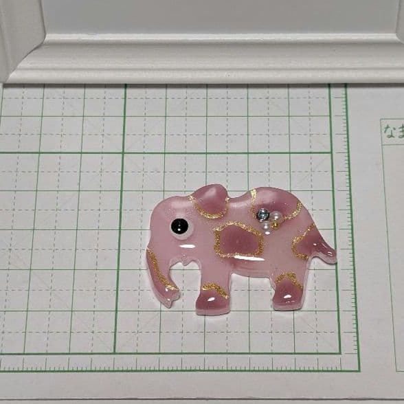 ひまうい様　11/11 ゾウ　レジンヘアゴム　ダスティピンク　秋