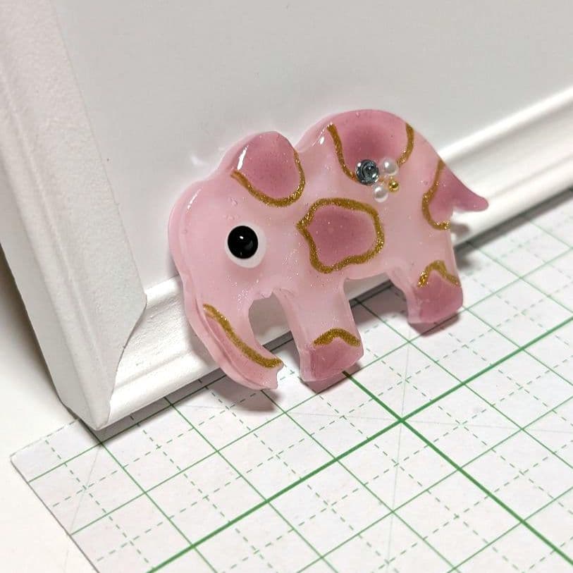 ひまうい様　11/11 ゾウ　レジンヘアゴム　ダスティピンク　秋