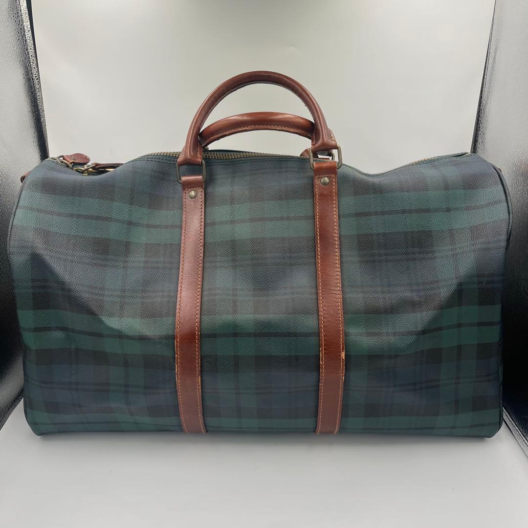 ポロラルフローレン ボストンバッグ 2way ブラックウォッチ PVC 大容量