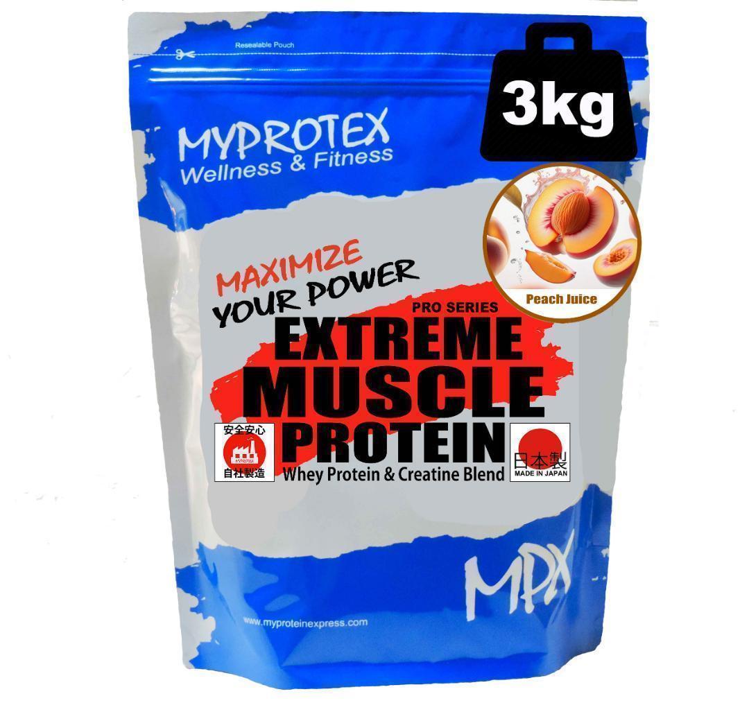 国産プロテイン3kg★ホエイ＆ソイ★クレアチン配合 マイプロテック ピーチ味T